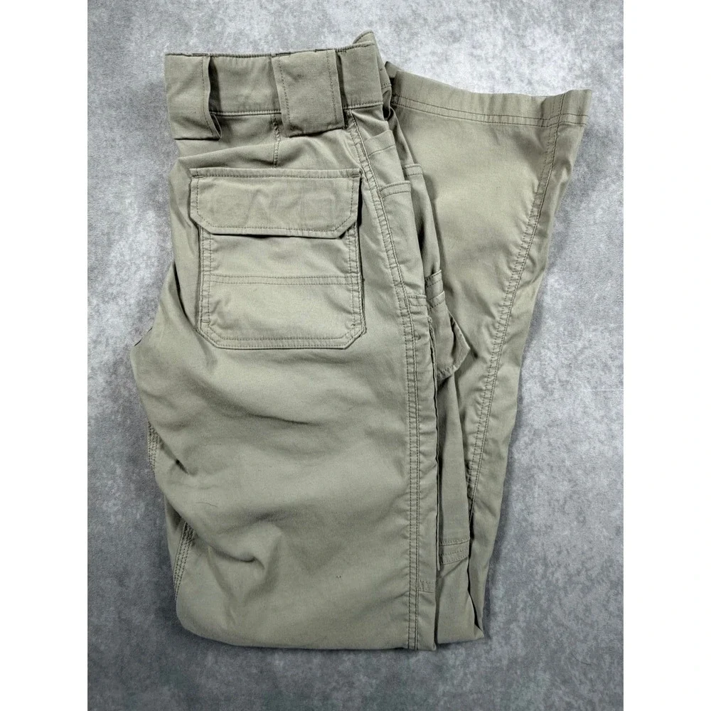 Duluth Mens 30x34 Cargo Pants Dry On The Fly Tan Nylon Stretch Slim Fit Hiking